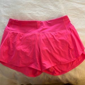 Lululemon hot pink speed shorts